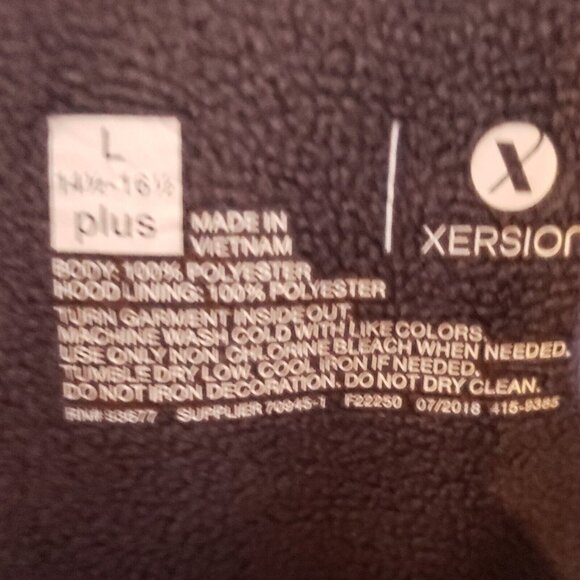 Xersion Girls Plus Full Zip Hooded Iridescent Love Sweatshirt 14 1/2 - Picture 5 of 5